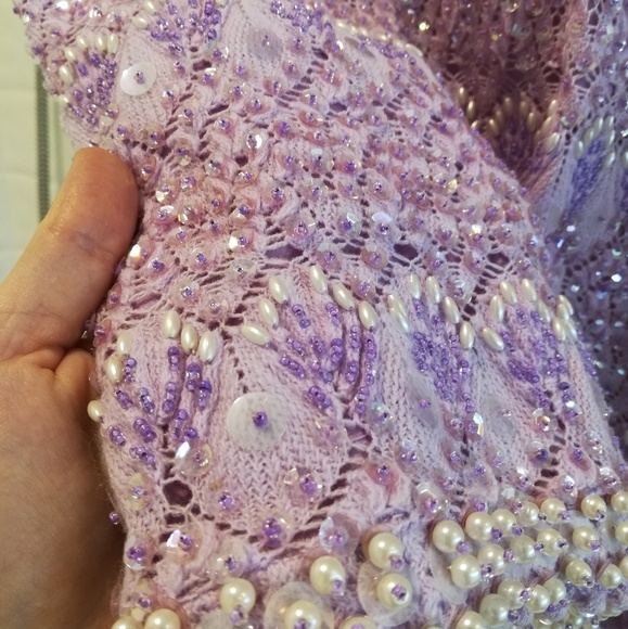 Vintage handmade beaded vest - Picture 3 of 4